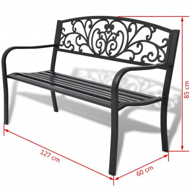 Garden Bench 127 Cm Cast Iron Black Image 6