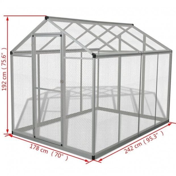 Outdoor Aviary Aluminium 178x242x192 Cm Image 5