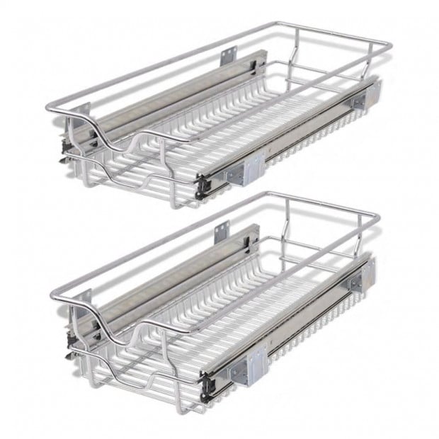 Pull-out Wire Baskets 2 Pcs Silver 300 Mm Image 2