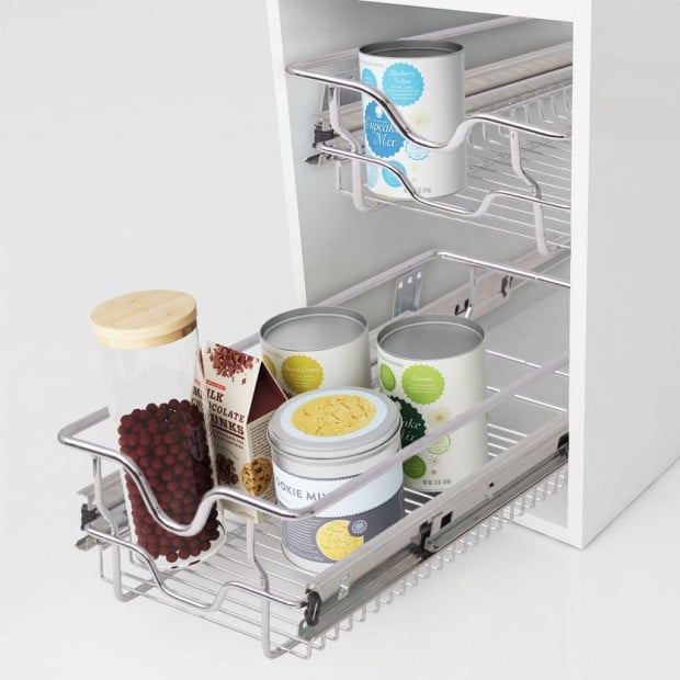 Pull-out Wire Baskets 2 Pcs Silver 300 Mm