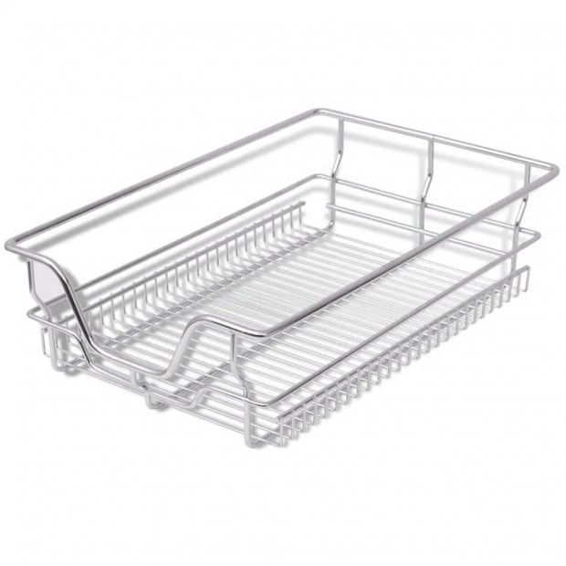 Pull-out Wire Baskets 2 Pcs Silver 400 Mm Image 3