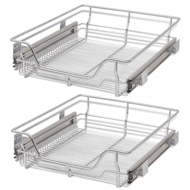 Pull-out Wire Baskets 2 Pcs Silver 500 Mm Image 2