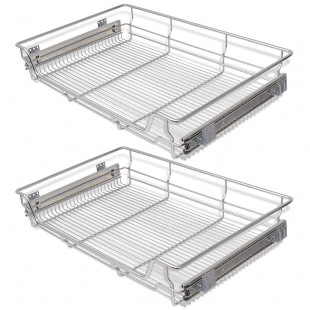Pull-out Wire Baskets 2 Pcs Silver 800 Mm Image 2