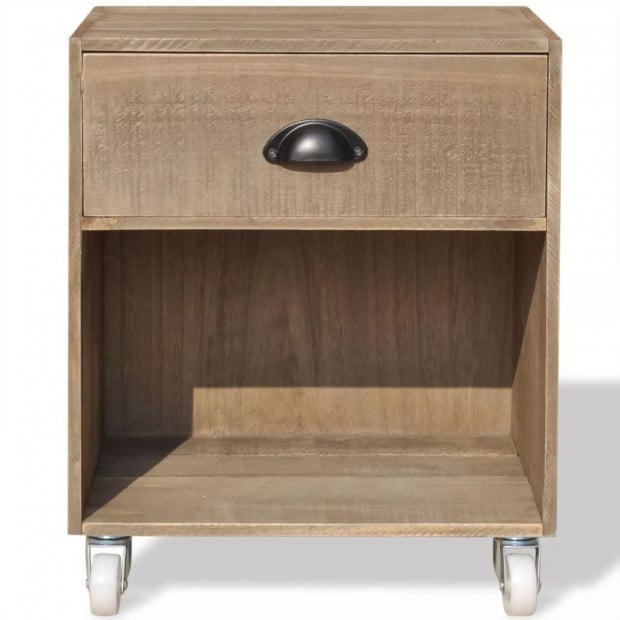 Nightstand 2 Pcs Brown Solid Wood Image 3