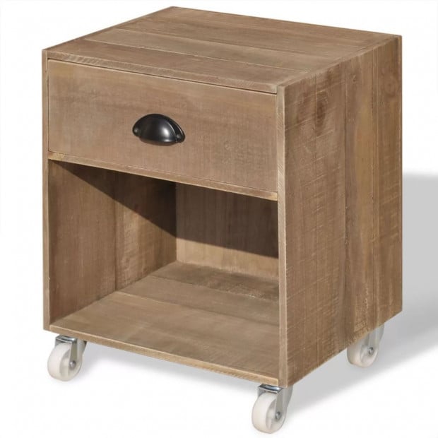 Nightstand 2 Pcs Brown Solid Wood Image 4