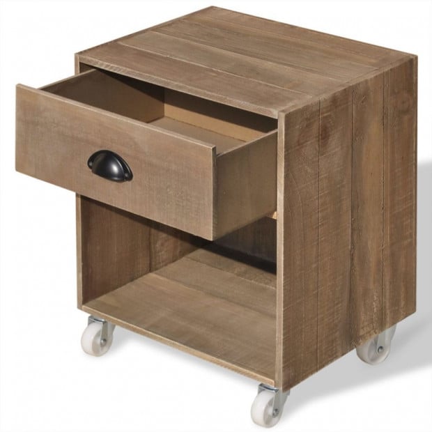 Nightstand 2 Pcs Brown Solid Wood Image 5