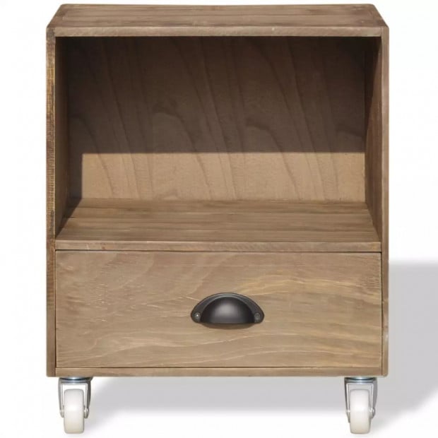Nightstand 2 Pcs Brown Solid Wood Image 8