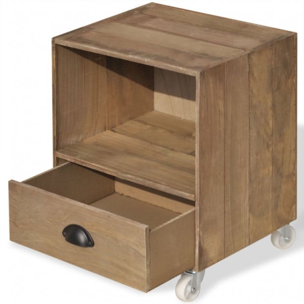 Nightstand 2 Pcs Brown Solid Wood Image 10