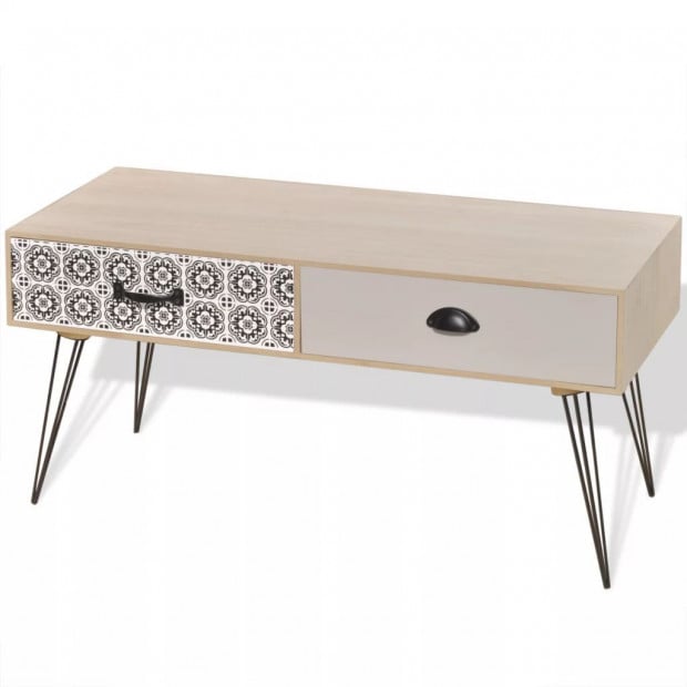Tv Side Table 100x40x35 Cm Brown Image 2