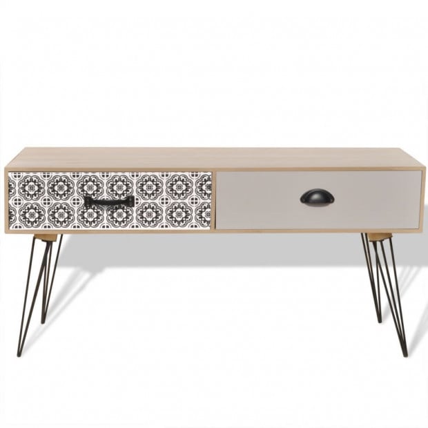 Tv Side Table 100x40x35 Cm Brown Image 3