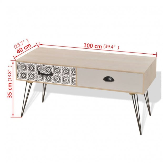 Tv Side Table 100x40x35 Cm Brown Image 6