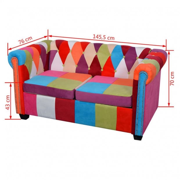 Chesterfield Sofa 2-seater Fabric Image 5