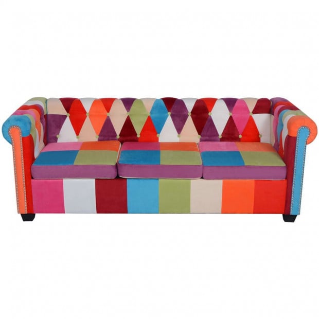 Chesterfield Sofa 3-seater Fabric Image 3