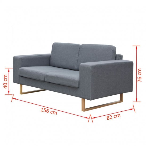 2-seater Sofa Fabric Light Grey Image 4