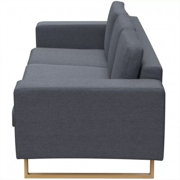 3-seater Sofa Fabric Dark Grey Image 3