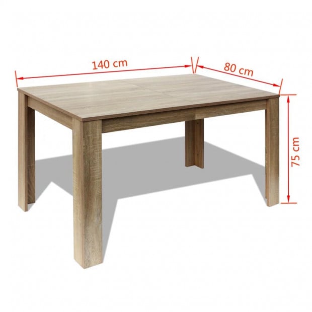 Dining Table 140x80x75 Cm Oak Image 5