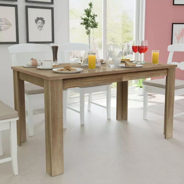 Dining Table 140x80x75 Cm Oak Image 2