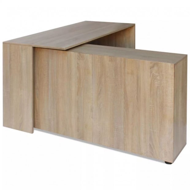 Corner Desk 4 Shelves Oak Image 4