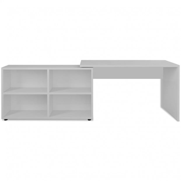 Corner Desk 4 Shelves White Image 3