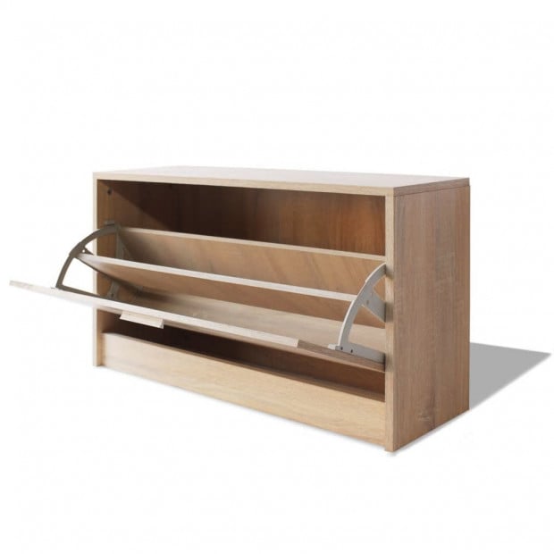 Shoe Storage Bench Oak 80x24x45 Cm Image 4