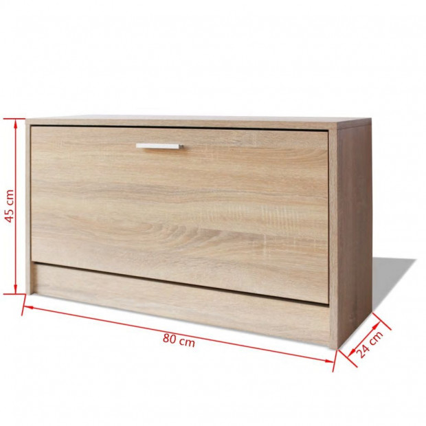 Shoe Storage Bench Oak 80x24x45 Cm Image 6