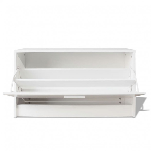 Shoe Storage Bench White 80x24x45 Cm Image 4