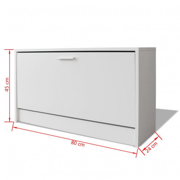 Shoe Storage Bench White 80x24x45 Cm Image 6