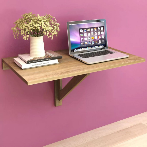 Folding Wall Table Oak 100x60 Cm Image 2