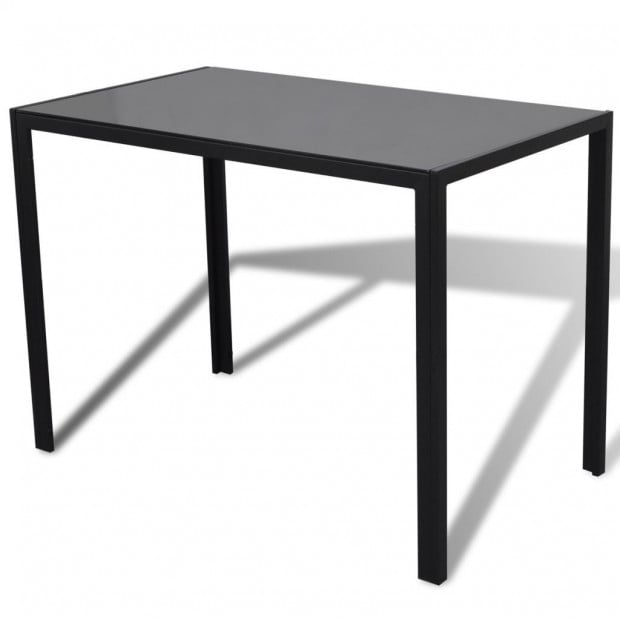 Five Piece Dining Table Set Black Image 3