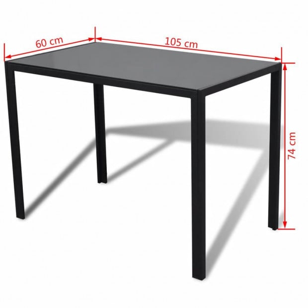 Five Piece Dining Table Set Black Image 6