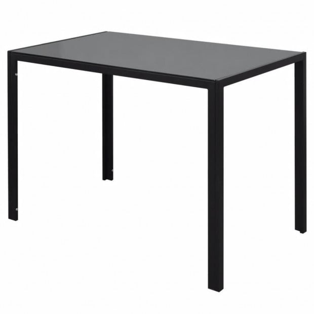 Seven Piece Dining Table Set Black And White Image 3