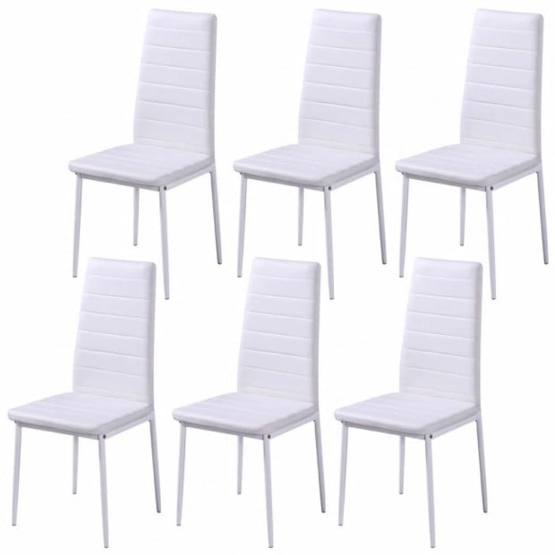 Seven Piece Dining Table Set Black And White Image 4