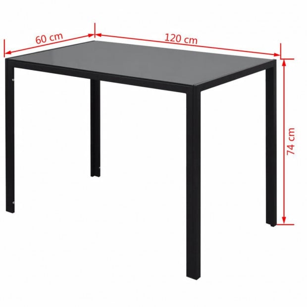 Seven Piece Dining Table Set Black And White Image 7
