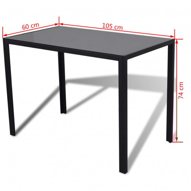 Five Piece Dining Table Set Black And White Image 8