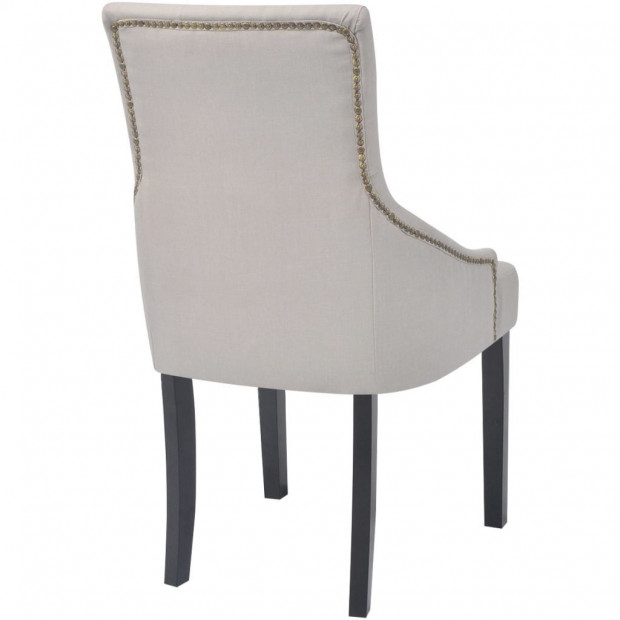 Dining Chairs 6 Pcs Cream Fabric Image 6