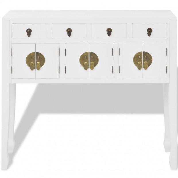 Sideboard Chinese Style Solid Wood White Image 4
