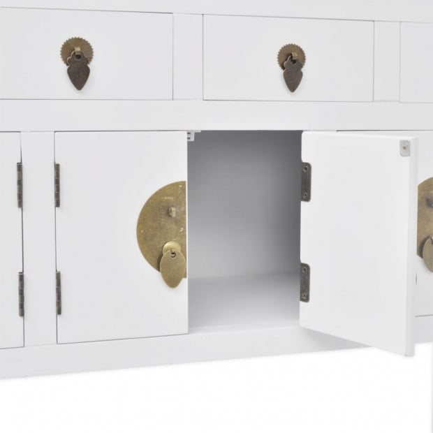 Sideboard Chinese Style Solid Wood White Image 7
