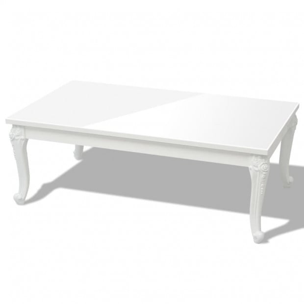 Coffee Table 115x65x42 Cm High Gloss White