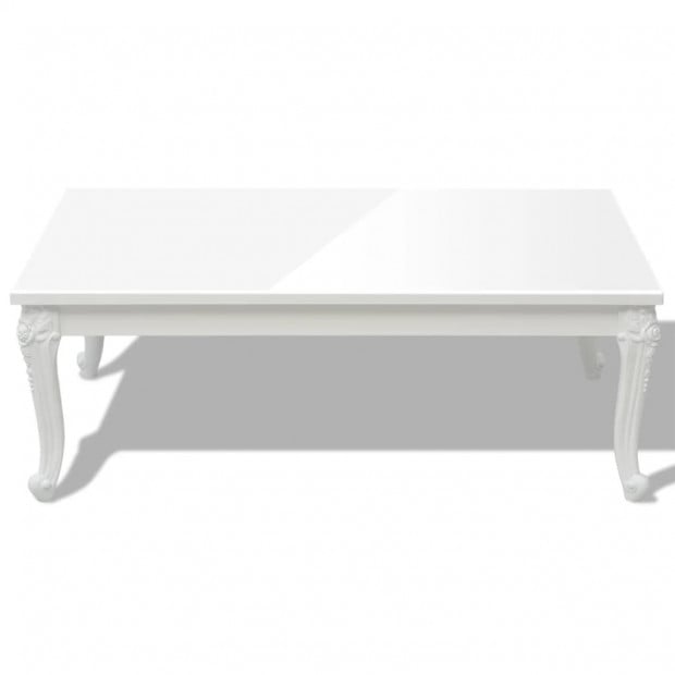 Coffee Table 115x65x42 Cm High Gloss White Image 3