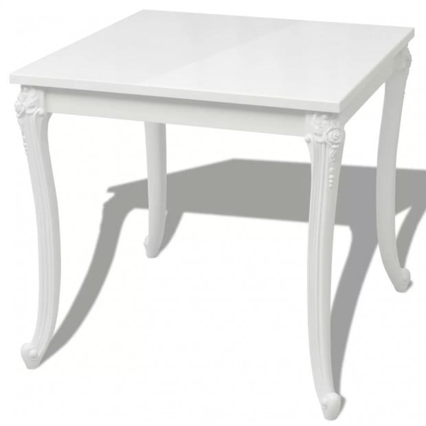 Dining Table 80x80x76 Cm High Gloss White