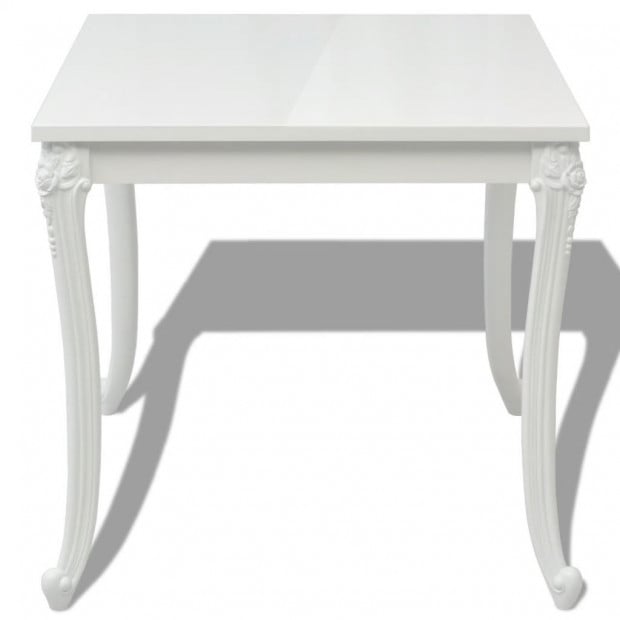 Dining Table 80x80x76 Cm High Gloss White Image 3