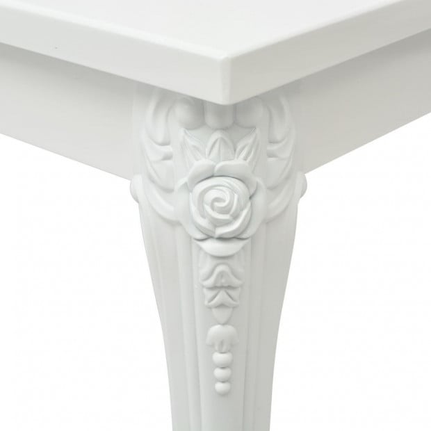 Dining Table 80x80x76 Cm High Gloss White Image 4