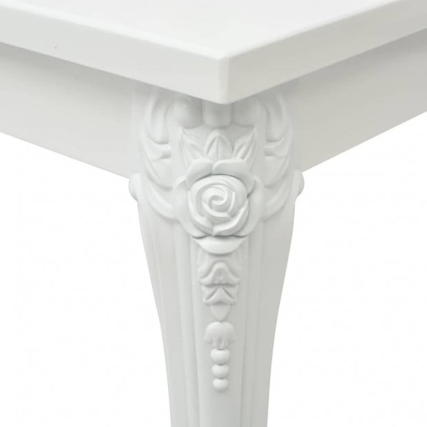 Dining Table 116x66x76 Cm High Gloss White Image 4