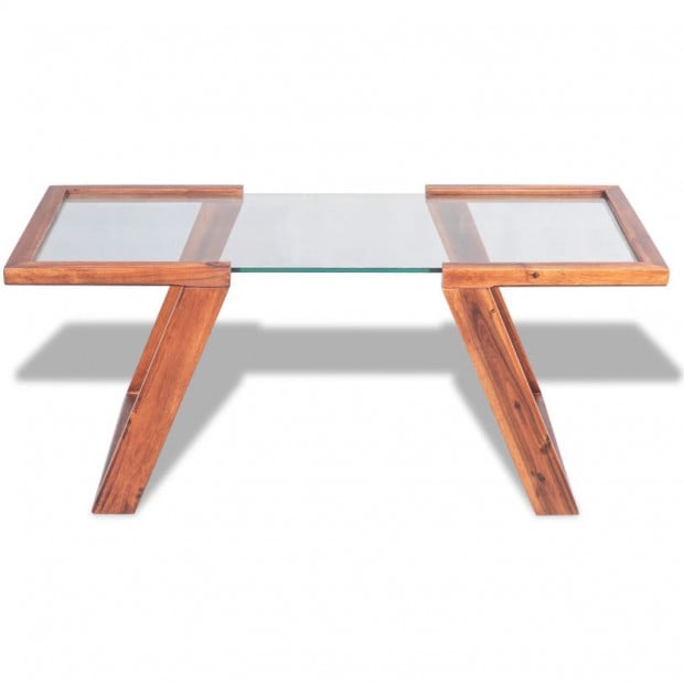 Coffee Table Solid Acacia Wood Brown 100x50x40 Cm Image 2