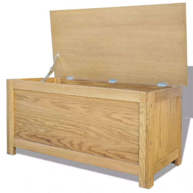 Storage Box 90x45x45 Cm Solid Oak Wood Image 3
