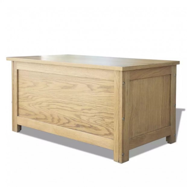Storage Box 90x45x45 Cm Solid Oak Wood Image 4