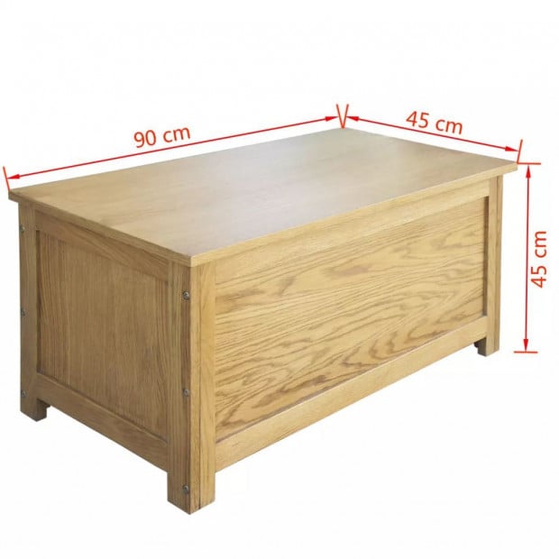 Storage Box 90x45x45 Cm Solid Oak Wood Image 6