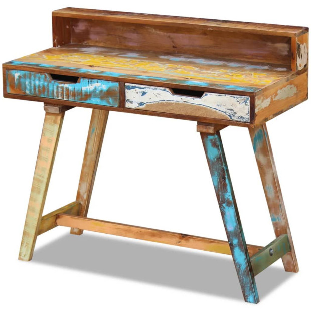Desk Solid Reclaimed Wood- Brown Image 2