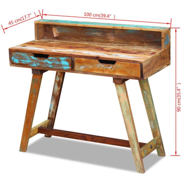 Desk Solid Reclaimed Wood- Brown Image 8