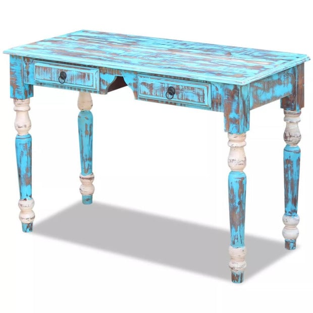 Desk Solid Reclaimed Wood- Blue Image 2